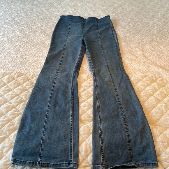 Free People Medium Wash Flared Jeans